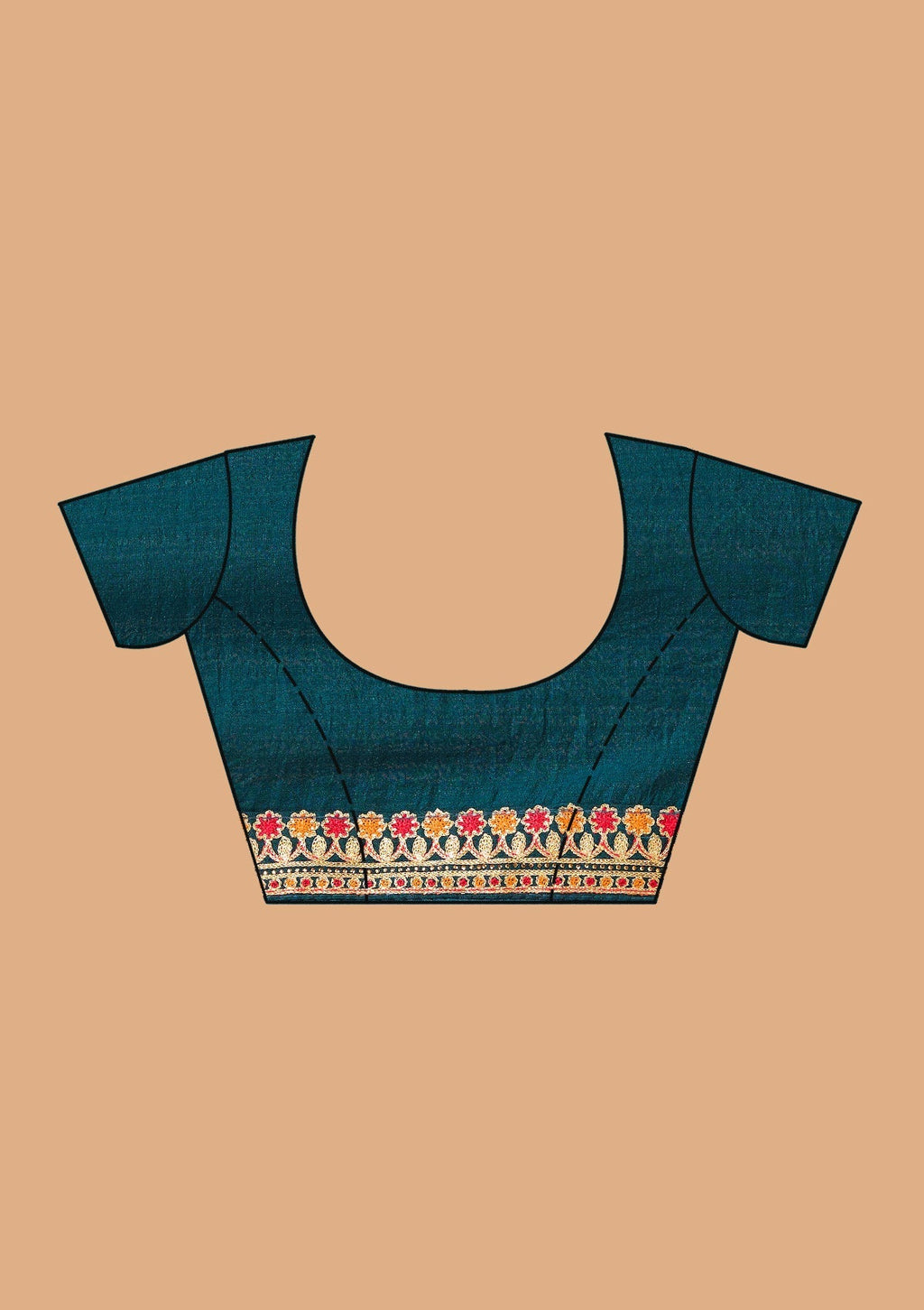 Peacock Blue Gold Zariwork Soft Raw Silk Saree