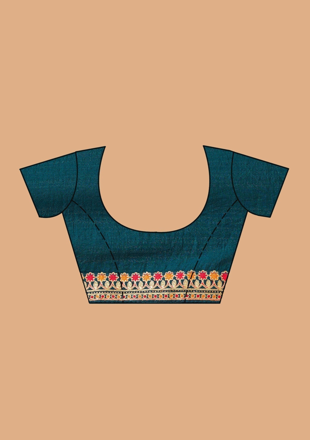 Peacock Blue Gold Zariwork Soft Raw Silk Saree