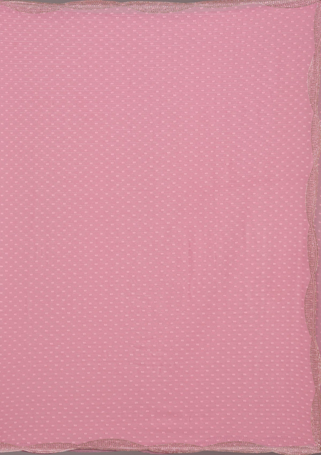 Gajari Pink Stonework (Silver) Chiffon Saree