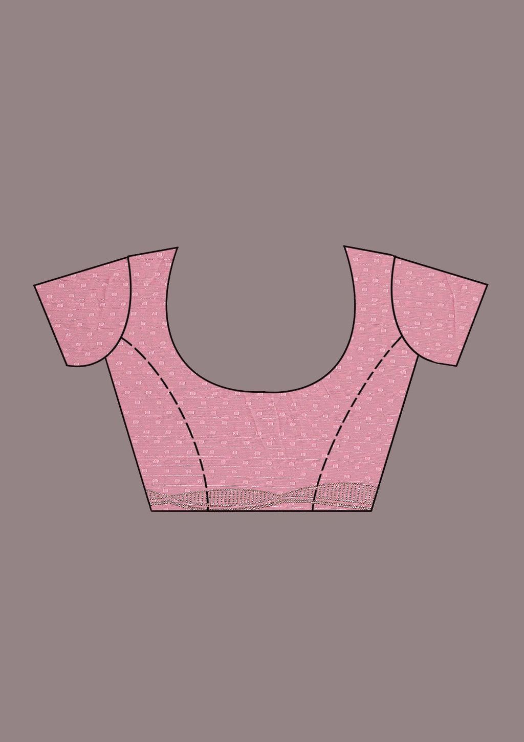 Gajari Pink Stonework (Silver) Chiffon Saree