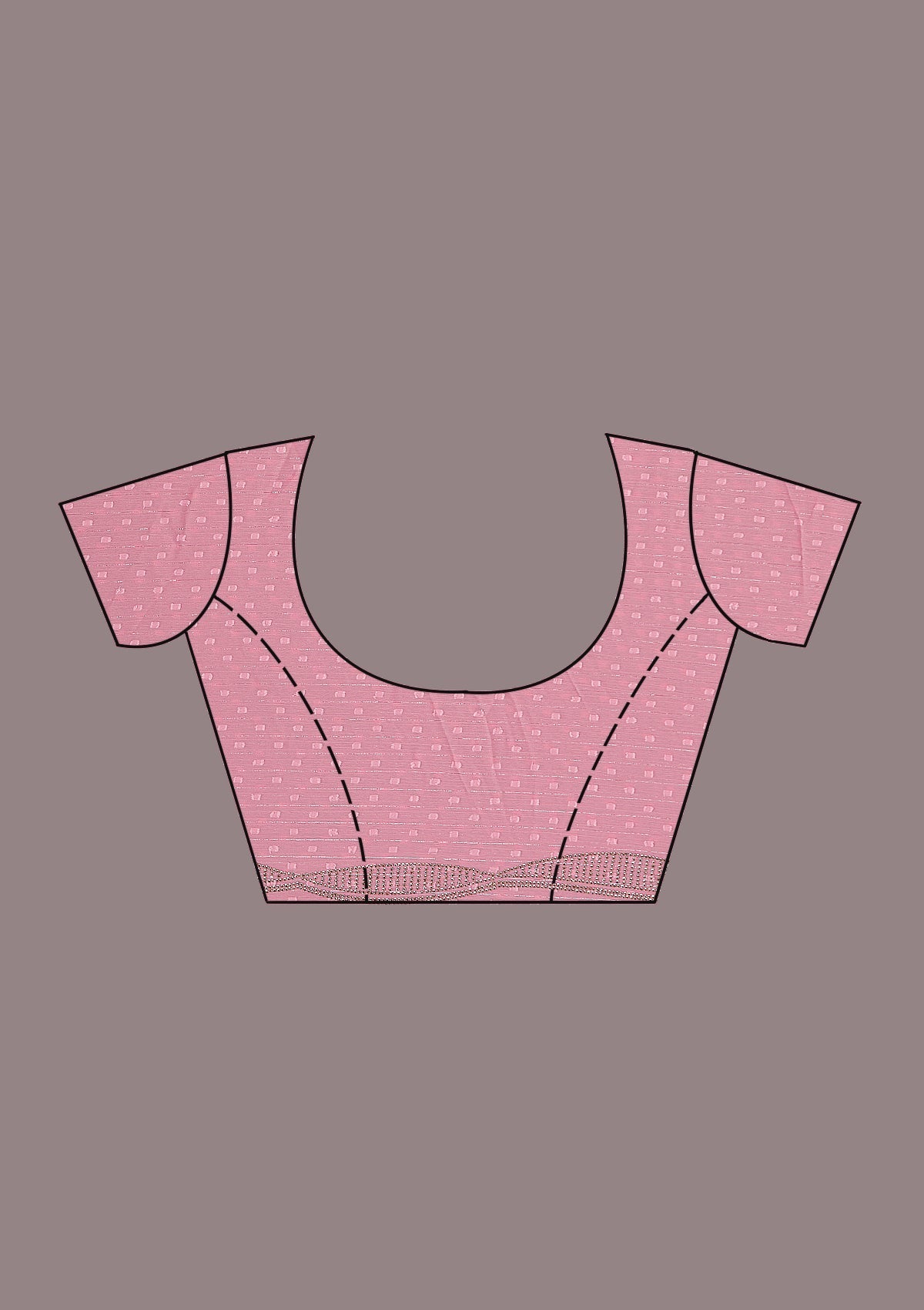 Gajari Pink Stonework (Silver) Chiffon Saree